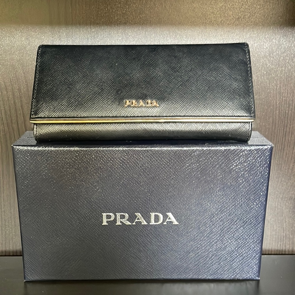 Prada Large Saffiano Clutch Wallet